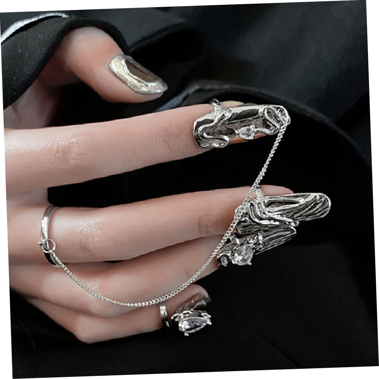 Кільця для нігтів Healeved, хрестики, кристали, регульовані, сплав, фото №4 Кільця для нігтів Healeved, хрестики, кристали, регульовані, сплав, фото №4