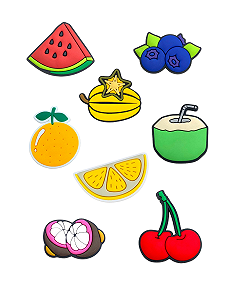 Джибітси фрукти fruits Jibbitz 8 шт аксесуари крокс прикраса Dz_103_1 - Фото 1