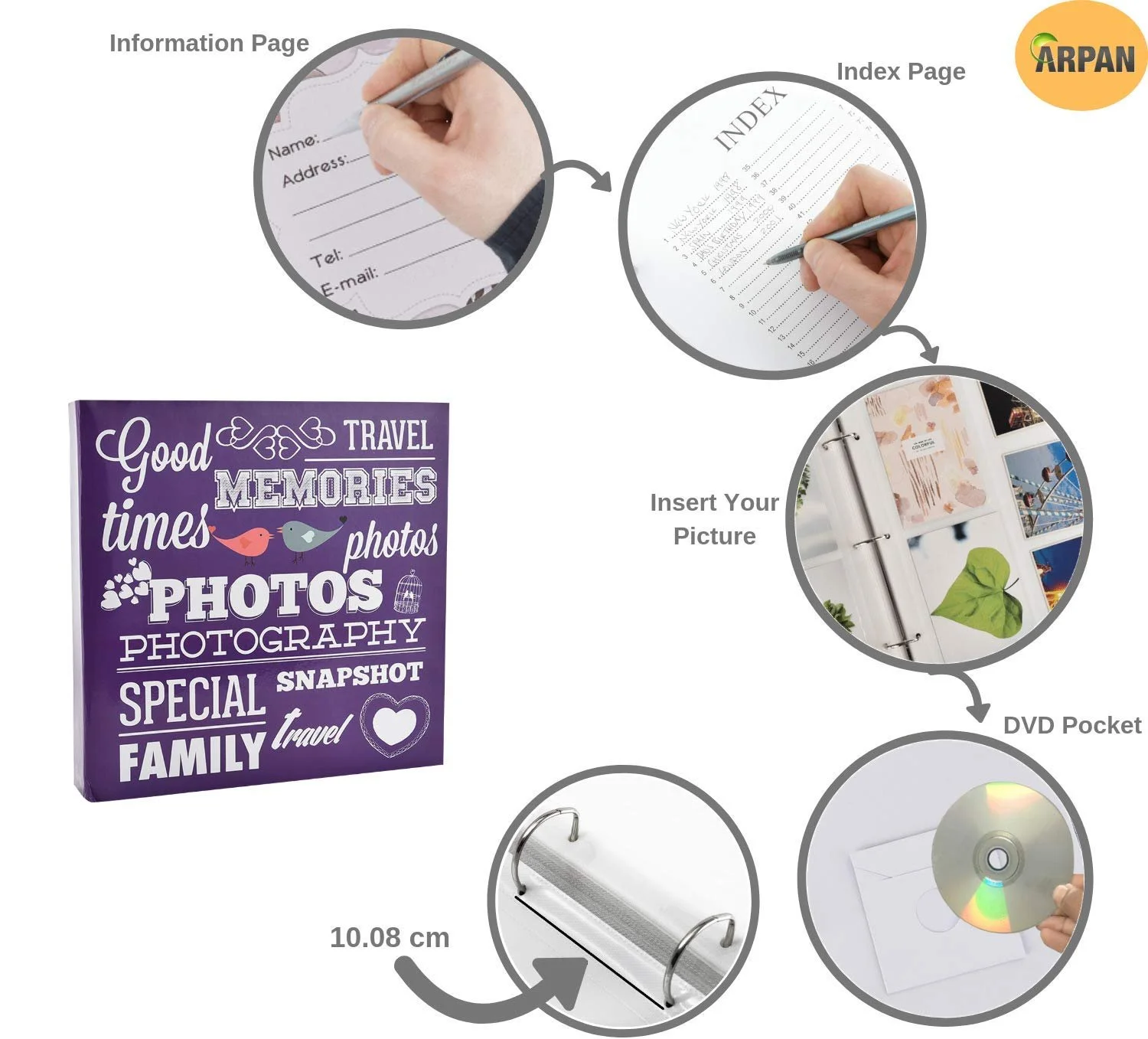 Фотоальбом вставной ARPAN Большой на 500 фотографий 15,24 см x 10,16 см - Фиолетовый, фото №2 Фотоальбом вставной ARPAN Большой на 500 фотографий 15,24 см x 10,16 см - Фиолетовый, фото №2