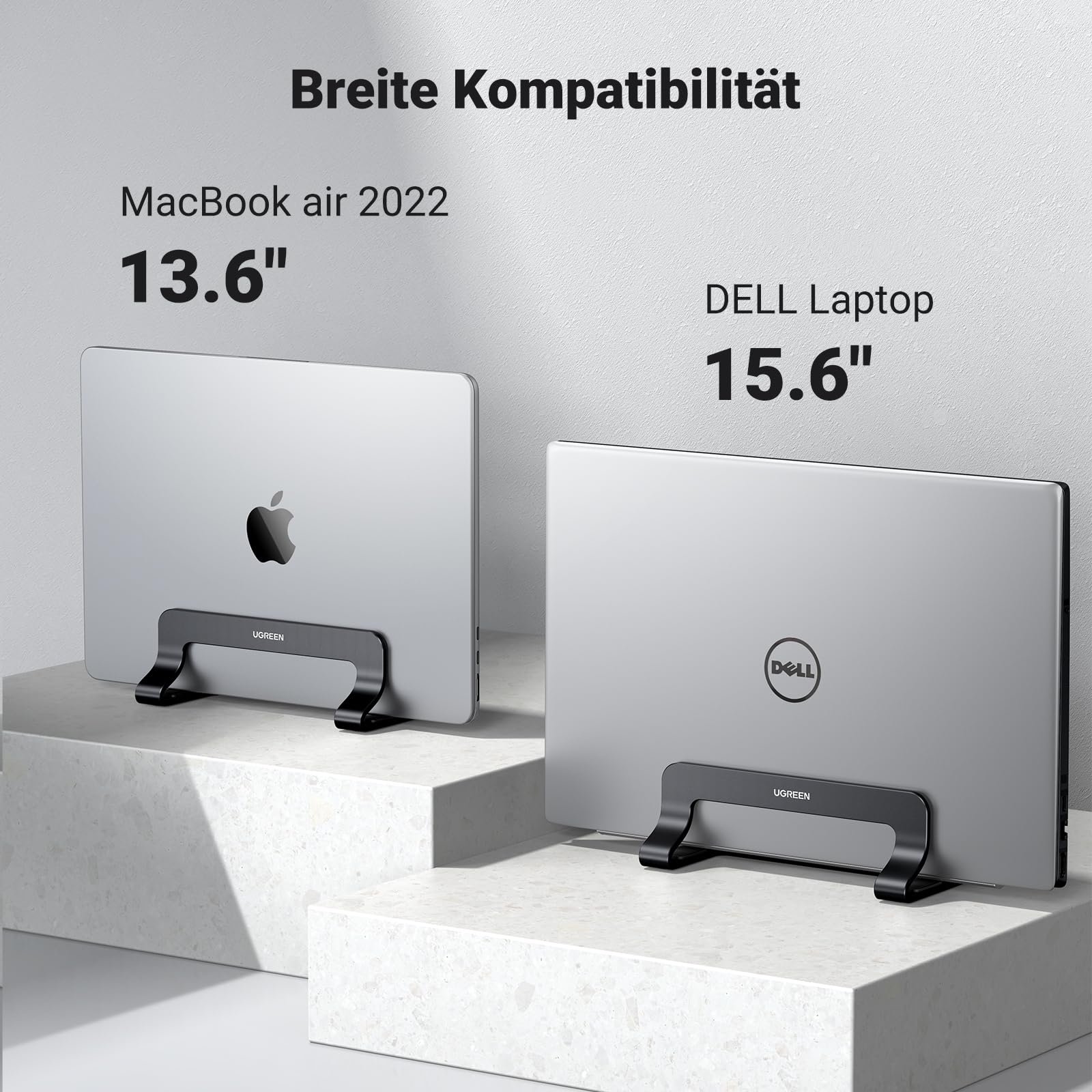 Вертикальная Подставка UGREEN Алюминиевая Вертикальная Подставка для Ноутбука, Экономия Места, Подставка для Ноутбука с Термическим Основанием для Ноутбуков, MacBook Air, Pro, Samsung, iPad, Планшетов, фото №9