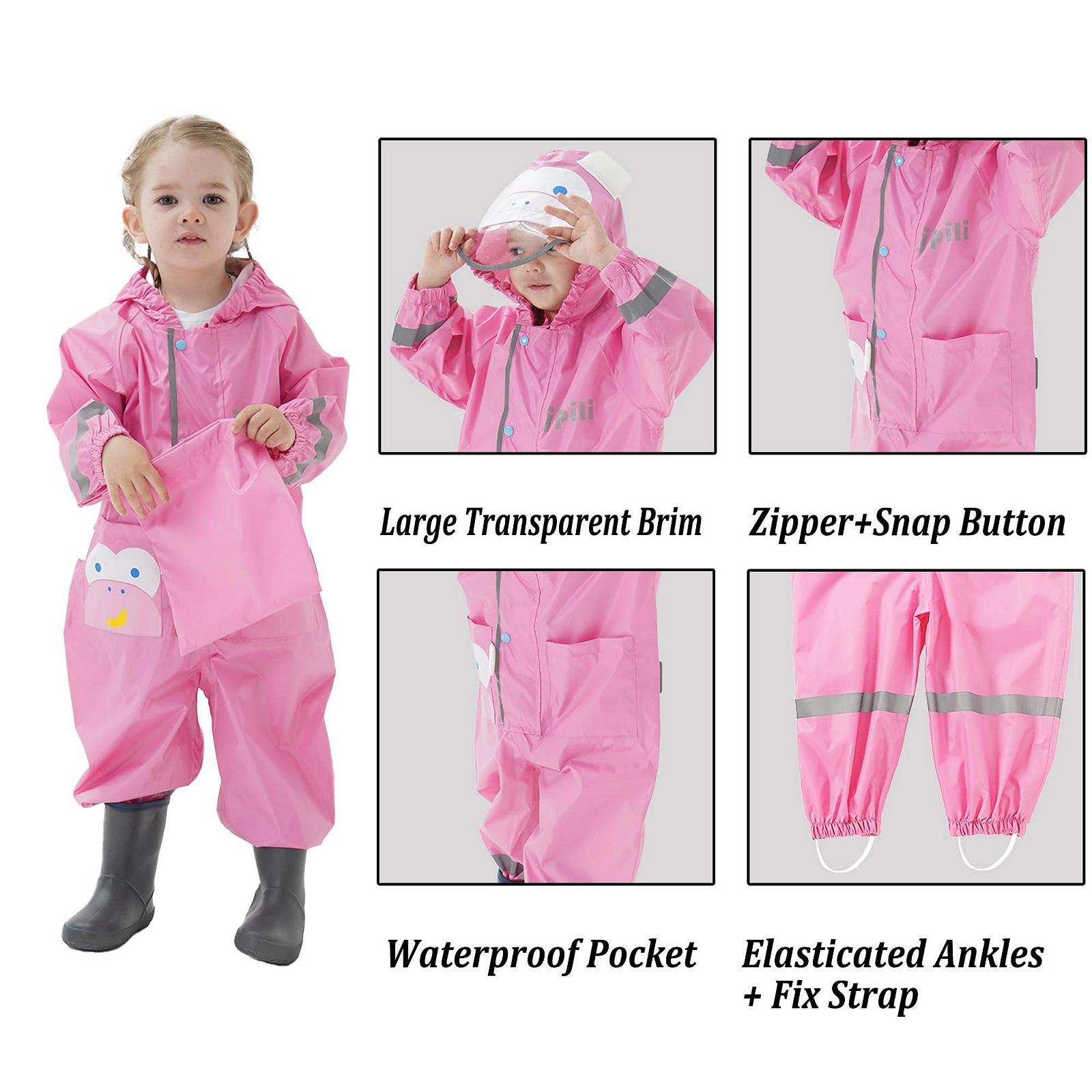 Дождевой комбинезон Vckrio для мальчиков и девочек, сплошной грязезащитный костюм, водонепроницаемый дождевик с анималистическим принтом, складной без подкладки, светоотражающий дождевой комбинезон с карманом на молнии для детей 1-8 лет, фото №4 Дождевой комбинезон Vckrio для мальчиков и девочек, сплошной грязезащитный костюм, водонепроницаемый дождевик с анималистическим принтом, складной без подкладки, светоотражающий дождевой комбинезон с карманом на молнии для детей 1-8 лет, фото №4