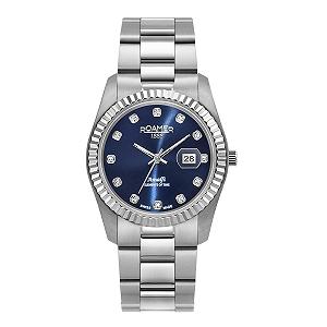 Женские часы Roamer Amalfi 852844, серебристый/серебристый/синий, браслет - Фото 1