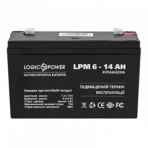 Акумуляторна батарея LogicPower LPM 6V 14AH 6 14 AH AGM - Фото 1