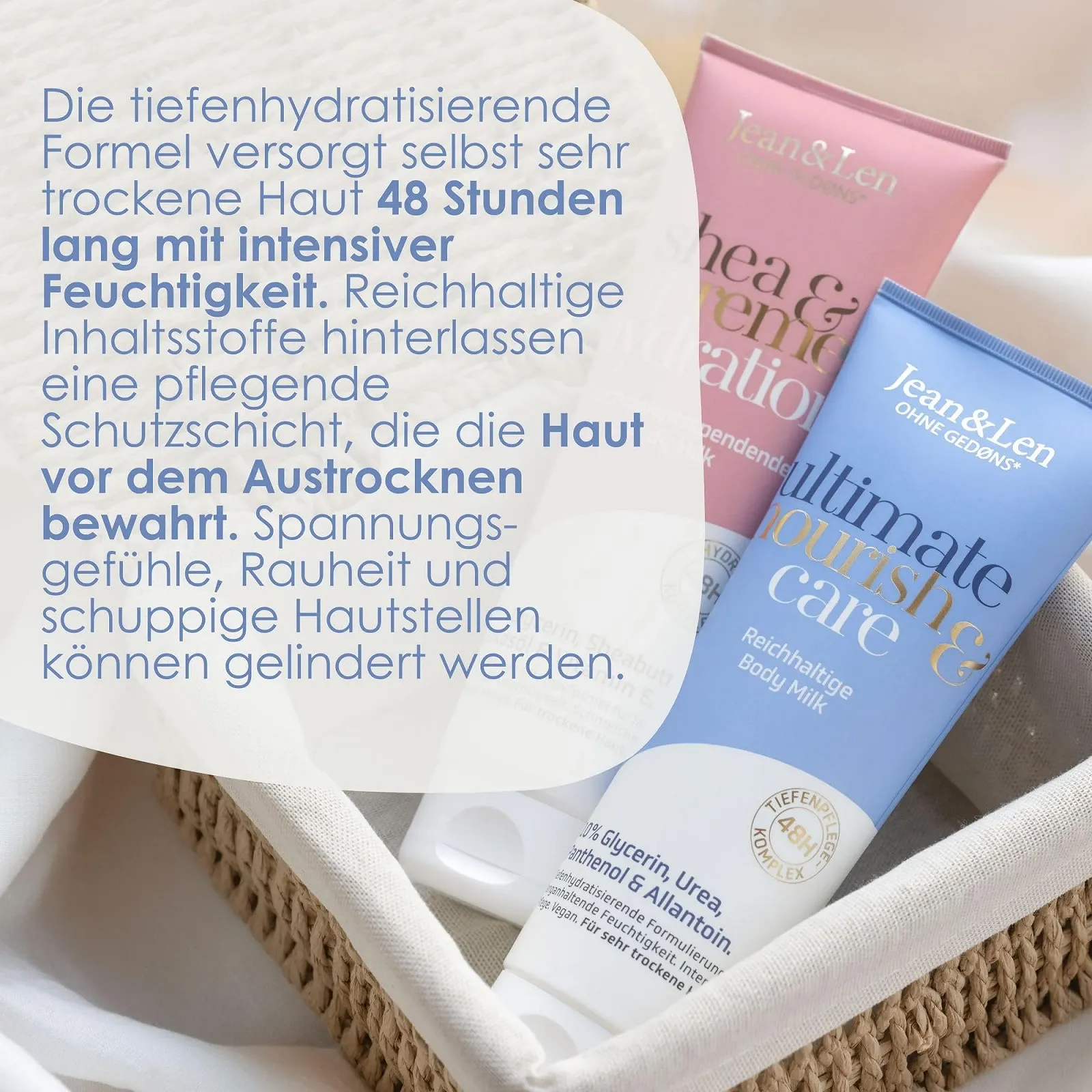 Молочко для тіла Jean & Len Ultimate Nourish & Care для дуже сухої шкіри з вітаміном Е, 250 мл, фото №3 Молочко для тіла Jean & Len Ultimate Nourish & Care для дуже сухої шкіри з вітаміном Е, 250 мл, фото №3