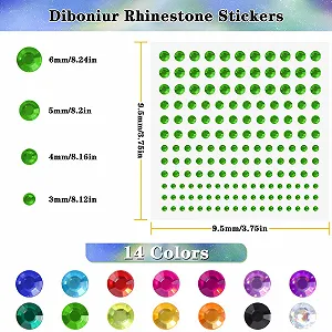 Стразы Блестящие для Лица, 14 Листов Самоклеящихся Блестящих Страз для Лица, Стразы для Наклеивания, Стразы для Макияжа Лица, Маникюра и Аксессуаров для Фестивалей, Многоцветные, 2310 шт synthetic.ua - Фото 1
