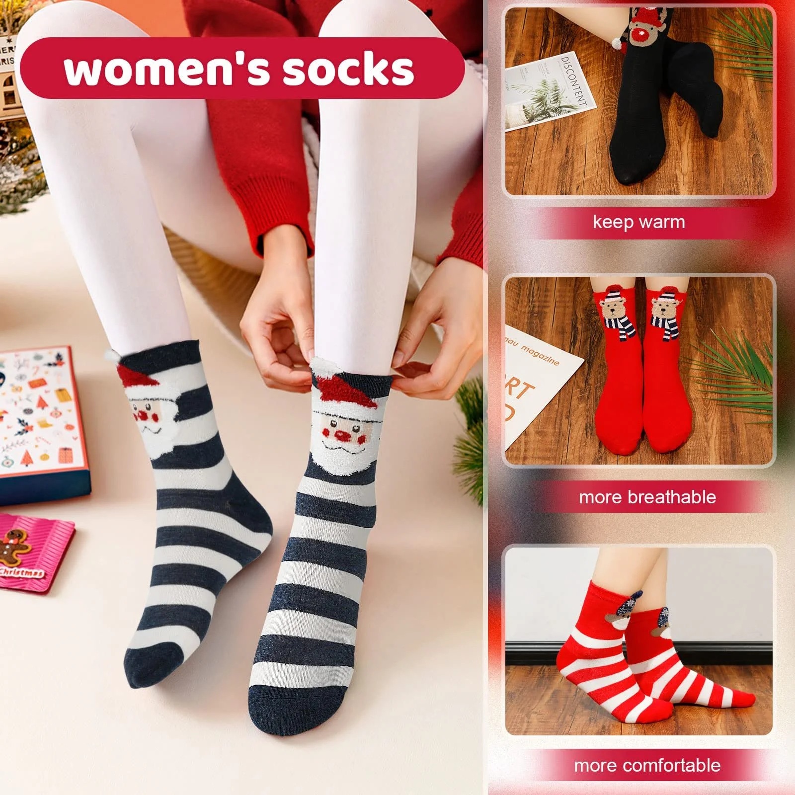 Різдвяні шкарпетки Diealles Shine, 4 пари, бавовняні, фото №6 Різдвяні шкарпетки Diealles Shine, 4 пари, бавовняні, фото №6