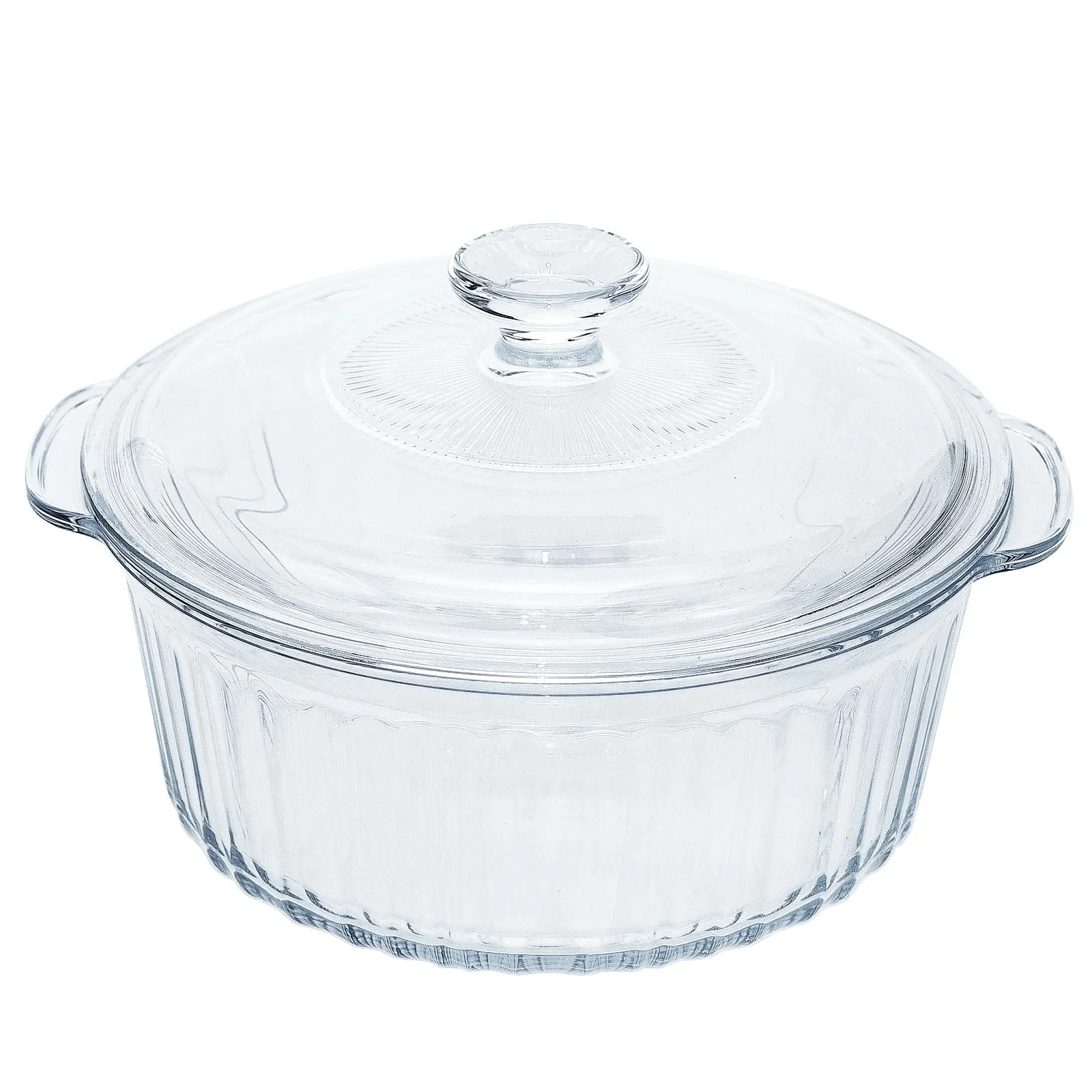 Форма для запікання скляна кругла з кришкою 2,5 L термостійка прозорий, фото №1