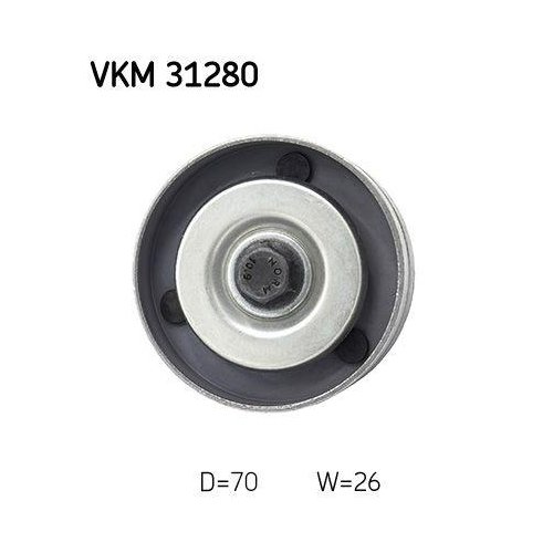 Ролик обводной/направляющий поликлинового ремня SKF VKM 31280, фото №2