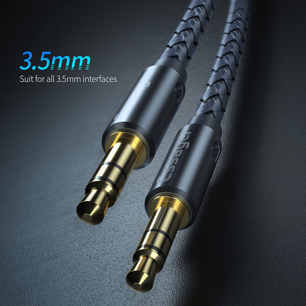 Аудіокабель ESSAGER розтягувач джек 3.5мм папа-папапа 3 метра, фото №3