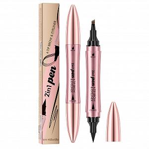 Карандаш для бровей Fork Applicator Eyeliner 2-в-1 Водостойкий 01# Светло-коричневый - Фото 1