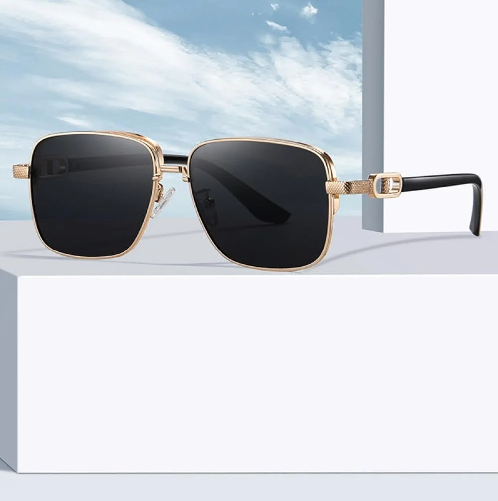 Сонцезахисні окуляри чоловічі поляризаційні Retro Металева оправа для водіння Фотохромні Квадратні Uv400 Нічне бачення, фото №2 Сонцезахисні окуляри чоловічі поляризаційні Retro Металева оправа для водіння Фотохромні Квадратні Uv400 Нічне бачення, фото №2