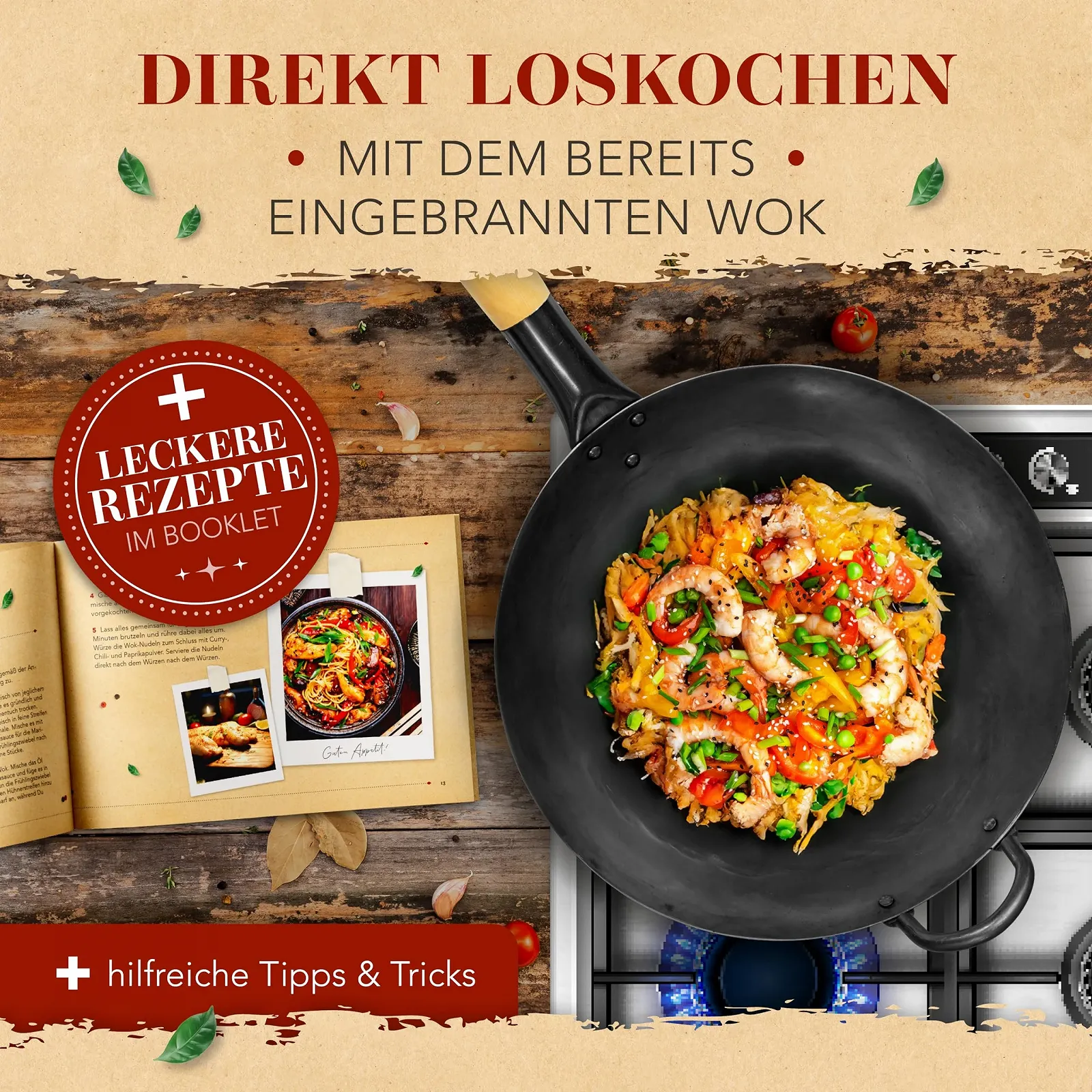 Сковорода-Wok KRUSTENZAUBER Сталь 36 см, фото №6 Сковорода-Wok KRUSTENZAUBER Сталь 36 см, фото №6