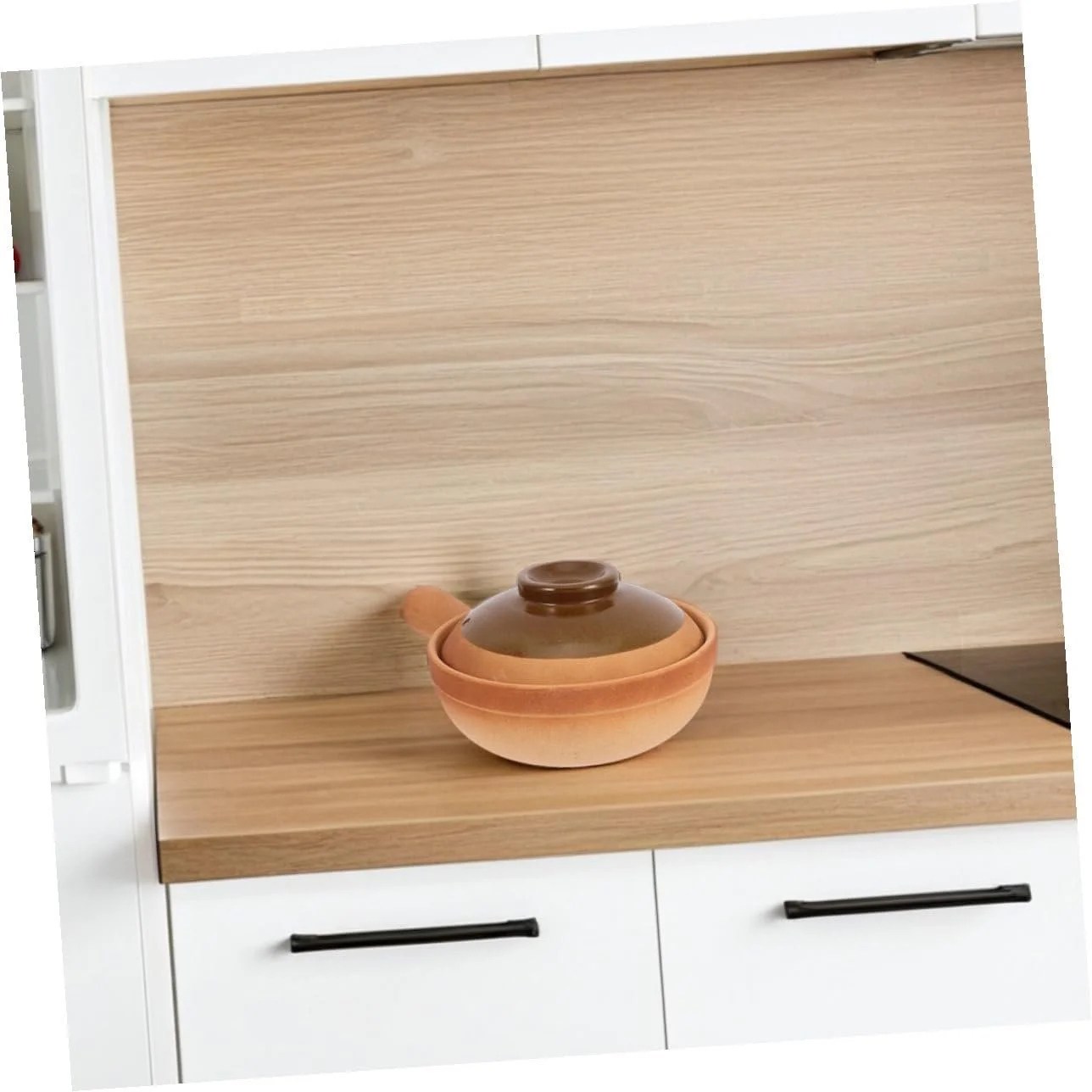 Горщик глиняний традиційний з кришкою 600 мл портативний, фото №5