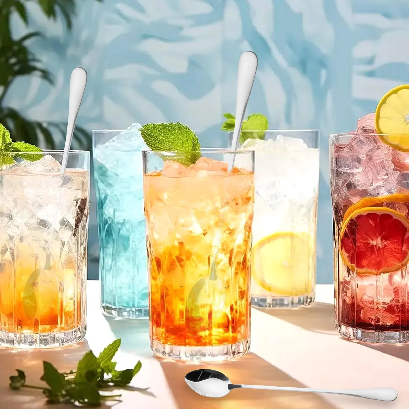 Ложка Довга з нержавіючої сталі 19.5 см, набір 12 штук, фото №5