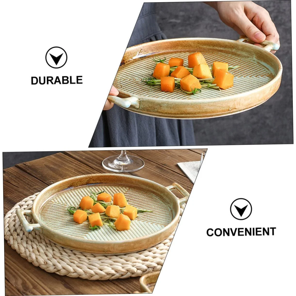 Форма для выпекания Gatuida Retro Керамическая Квадратная С двойными ручками, фото №6