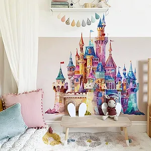 Наклейки на стіну Runtoo Princess Castle Watercolor Fairy Tale Замок принцеси Акварель synthetic.ua - Фото 1