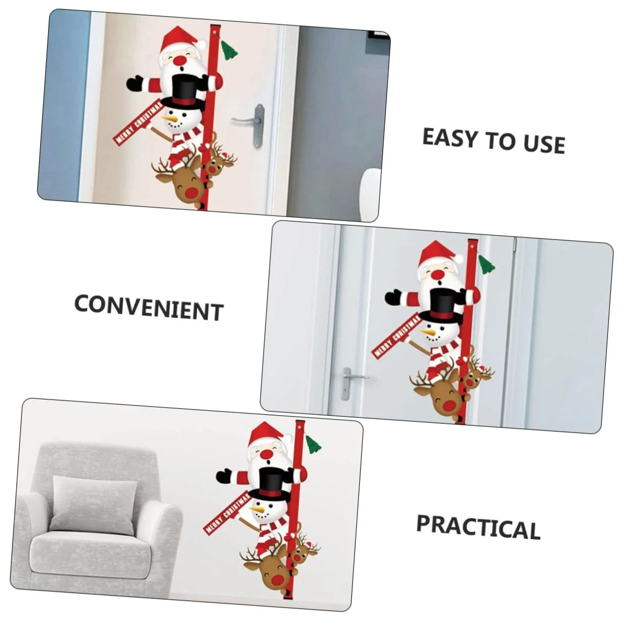 Наклейка на двері Vaguelly Snowman Christmas PVC, фото №6 Наклейка на двері Vaguelly Snowman Christmas PVC, фото №6