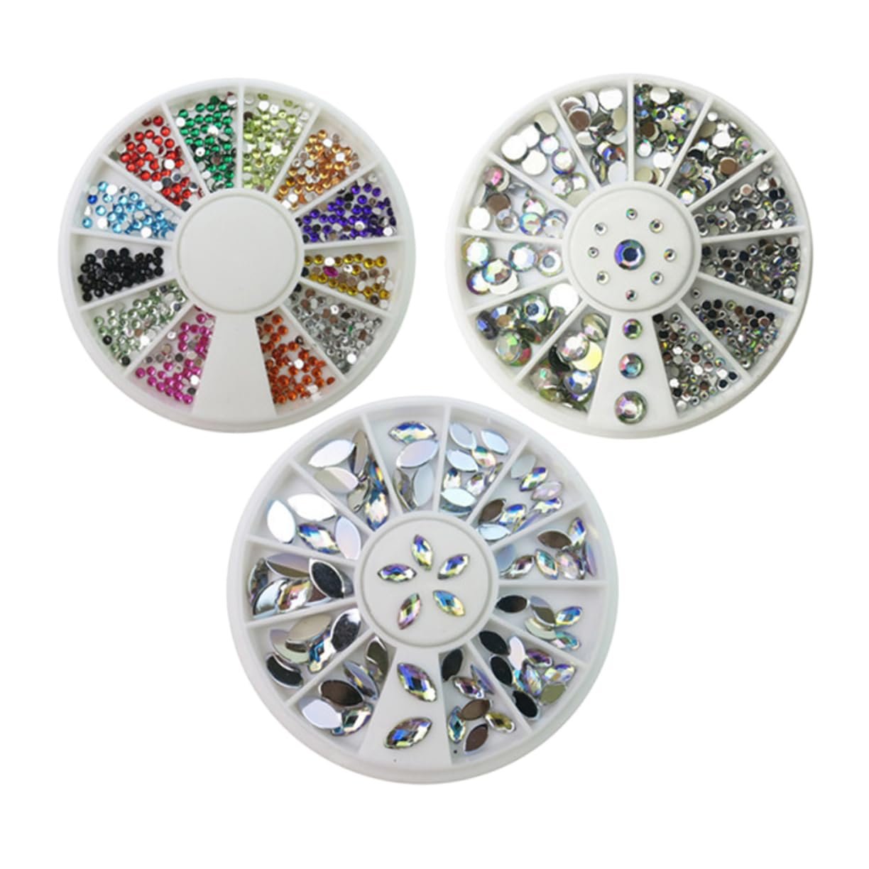 Набір для дизайну нігтів FRCOLOR з 6 предметів з кольоровими діамантами, фото №3