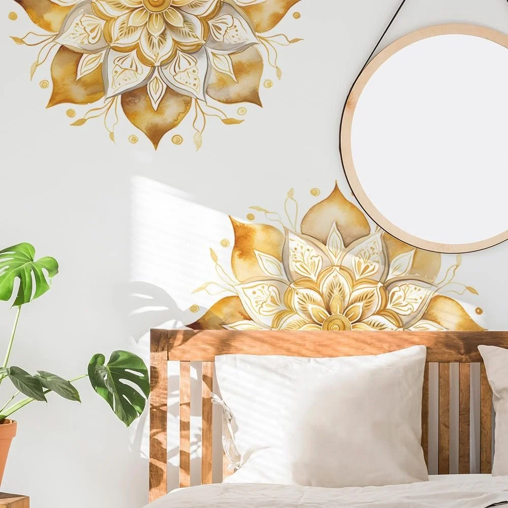 Наклейка на стену COVPAW Мандала Золотая, фото №5