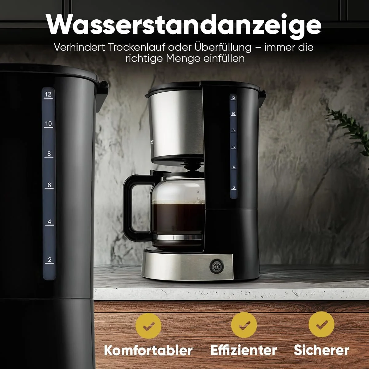 Капельная кофеварка Bomann KA 6071 CB 12-14 чашек Нержавеющая сталь Система «капля-стоп» 800 W, фото №3