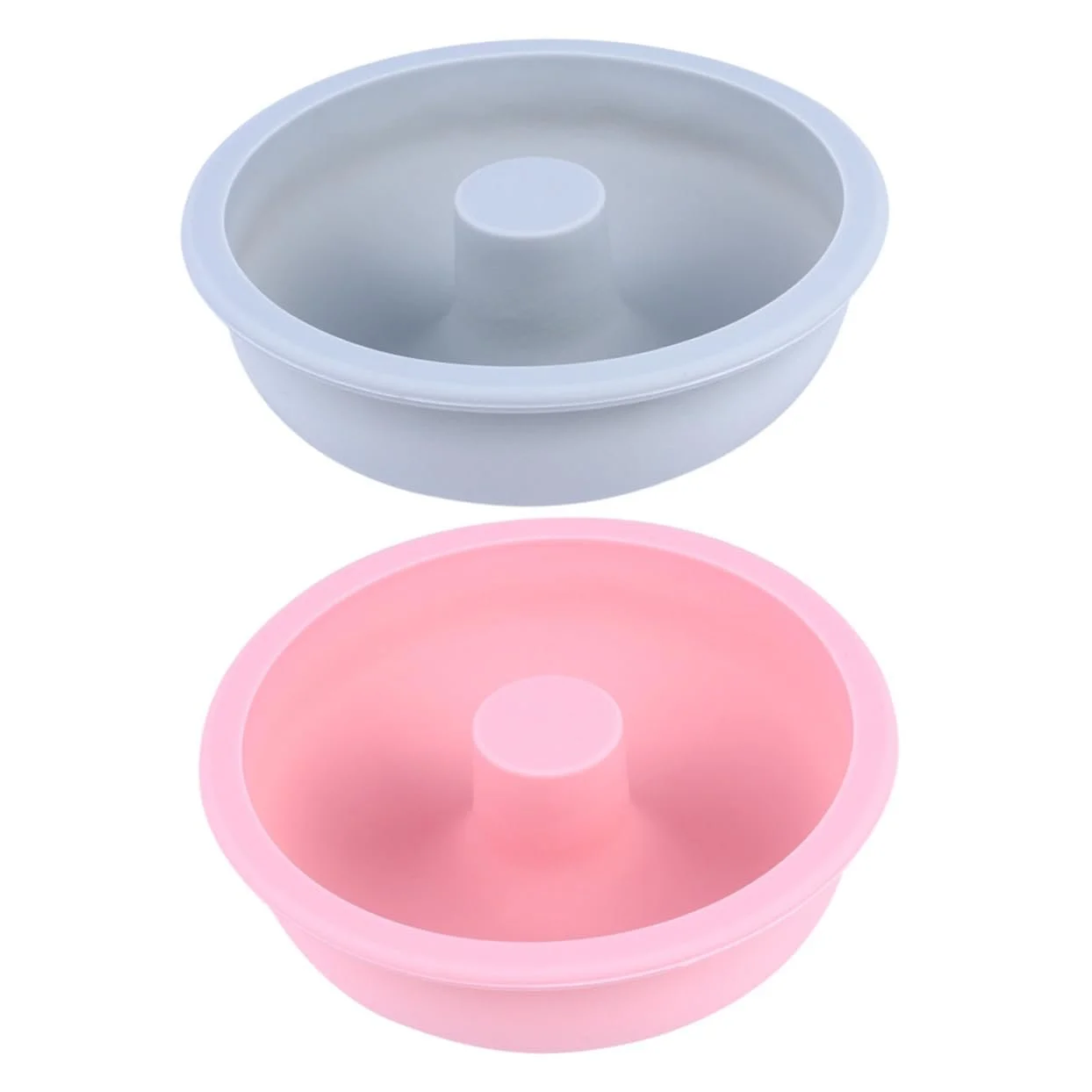 Форма для выпечки пончиков NOLITOY 2 шт. силиконовая гибкая антипригарная многоразовая Голубая и розовая, фото №1