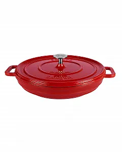 Кастрюля Sallys Samira Deluxe чугунная 2.2 л Лавовый красный - Фото 1