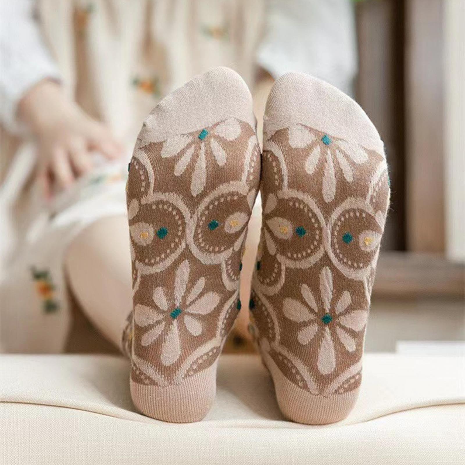 Вишиті шкарпетки для жінок з квітковим візерунком, 5 пар, фото №9