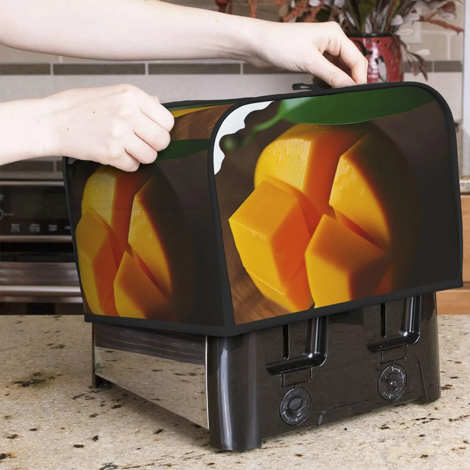 Чехол для тостера на 4 ломтика с двумя карманами Mango Пылезащитный, фото №5 Чехол для тостера на 4 ломтика с двумя карманами Mango Пылезащитный, фото №5