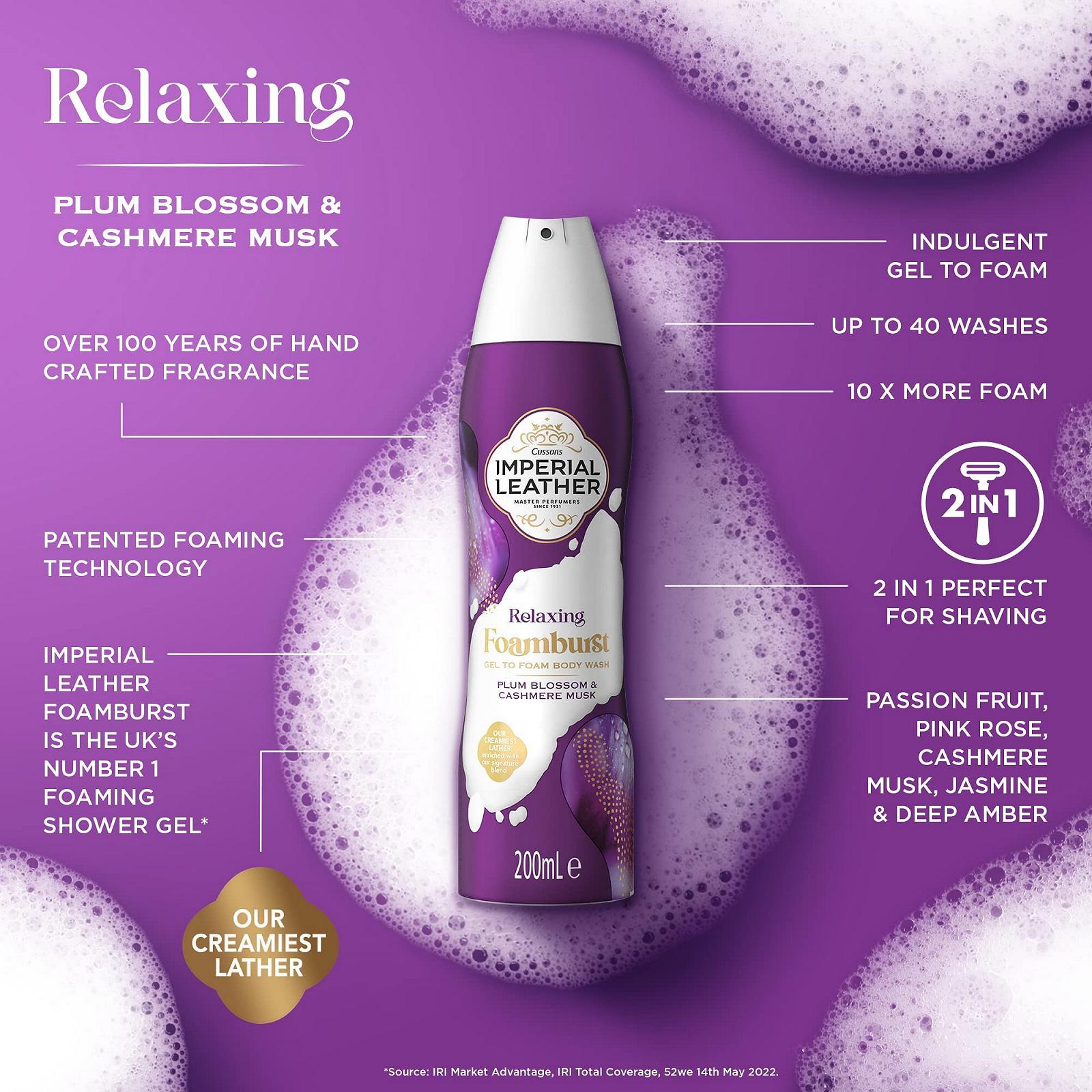 Гель для душу Imperial Leather Foamburst Plum Blossom and Cashmere Musk 6 шт, фото №6