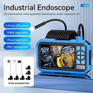 Эндоскоп Pinci 4.3 Inch с 8 LED подсветкой, 1080P HD, IP67 водонепроницаемый, кабель 5 м, угол обзора 178° synthetic.ua - Фото 1