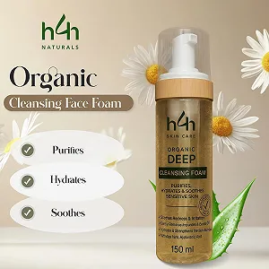 Органическая Очищающая Пенка для Лица с Алоэ Вера, Гиалуроновой Кислотой и Ромашкой для Чувствительной Кожи 150 мл synthetic.ua - Фото 1