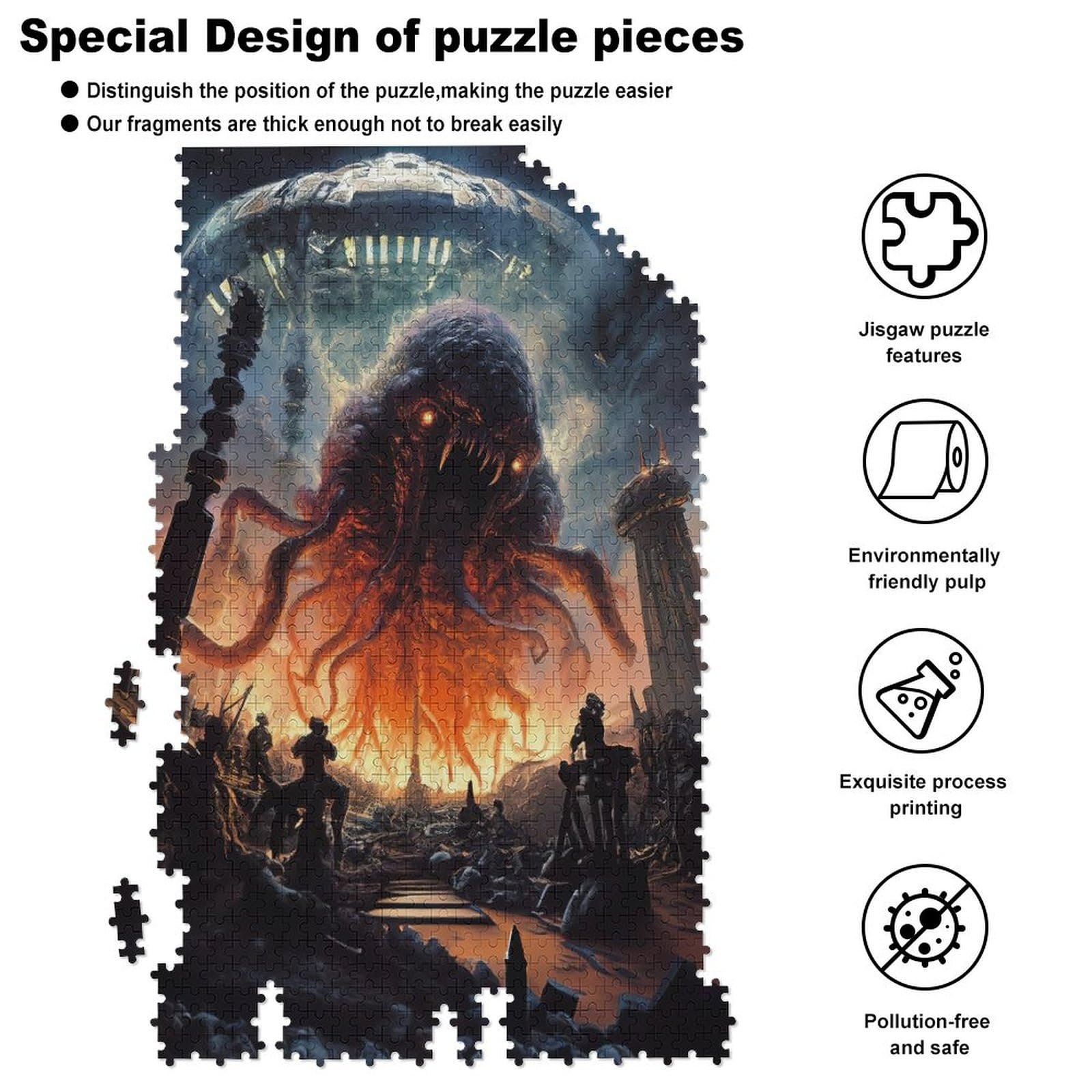 Пазл деревянный Cthulhu Invasion 1000 деталей 78 x 53 cm, фото №5