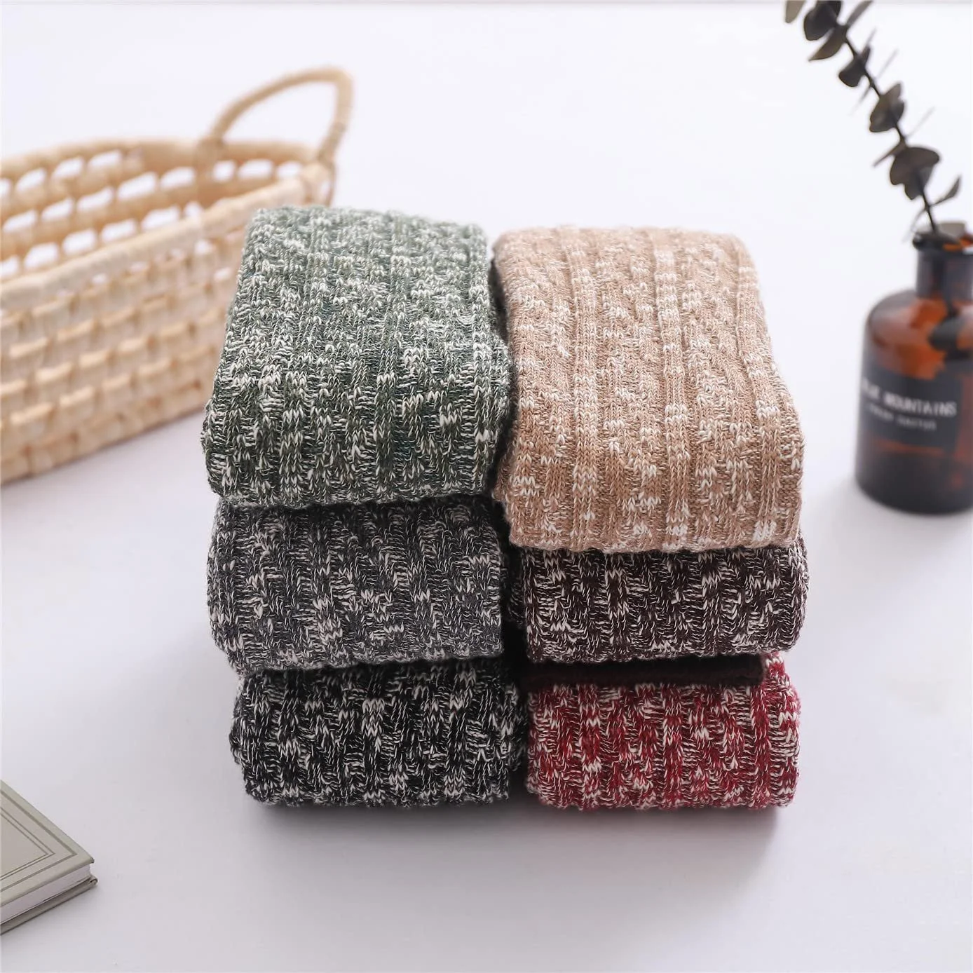 Гетры YAMEE Женские зимние вязаные гетры выше колена Ретро, фото №2