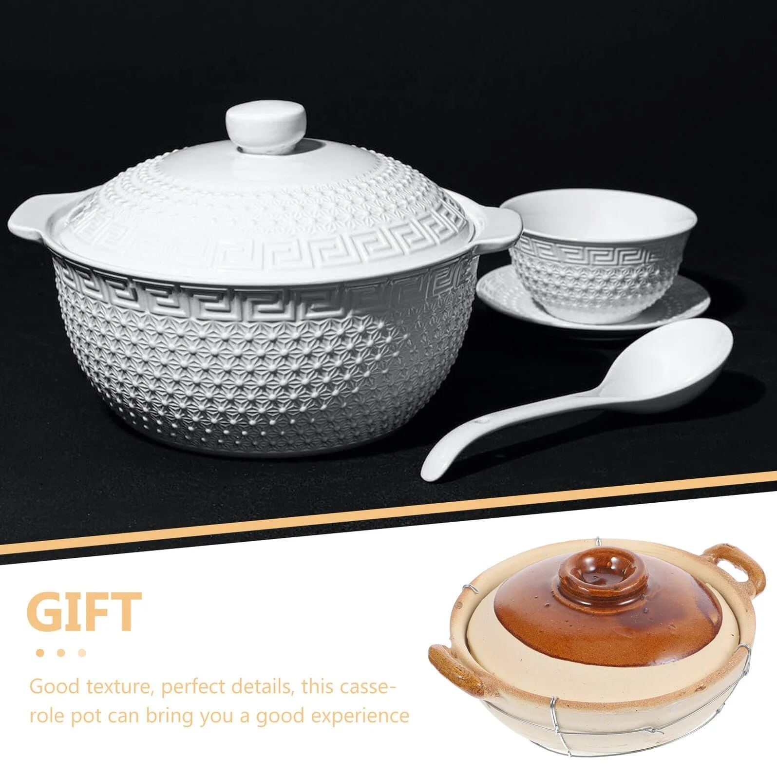 Форма для запекания Lurrose с двумя ручками термостойкая с крышкой, фото №4 Форма для запекания Lurrose с двумя ручками термостойкая с крышкой, фото №4