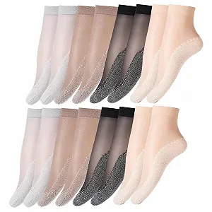 Шкарпетки гольфи нейлонові 8 пар з нековзною бавовняною устілкою - Фото 1