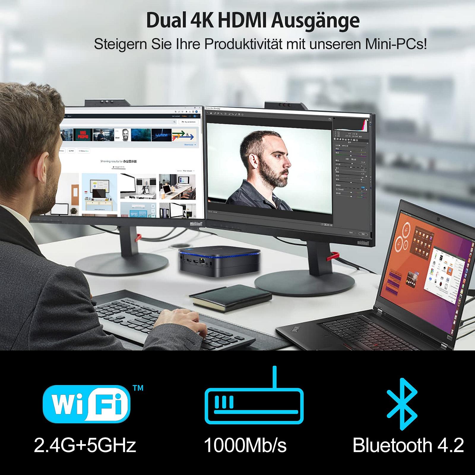 Мини ПК Blackview MP60 Intel 12th Gen N95 16GB DDR4 RAM 512GB M.2 SSD 5G WiFi Черный, фото №6