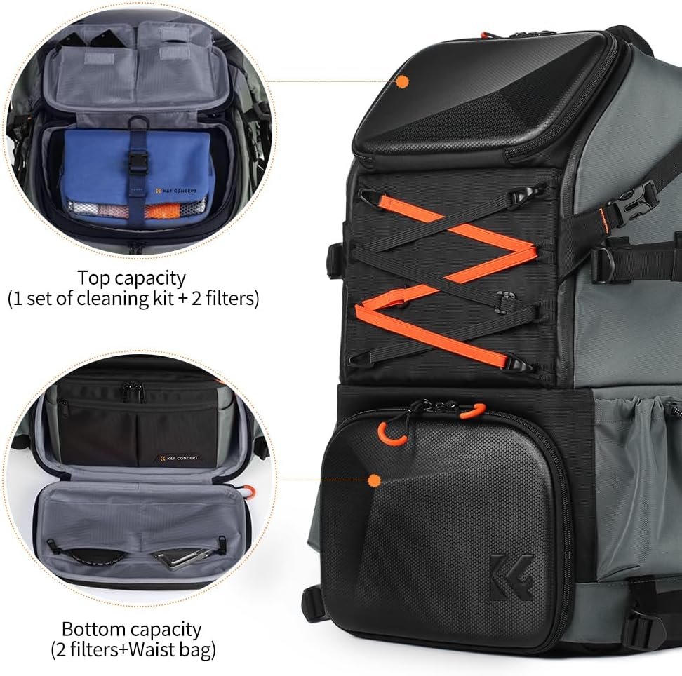 Сумка для фотокамеры K&F Concept / 32L / водонепроницаемая / 2 в 1 / Черный, фото №3
