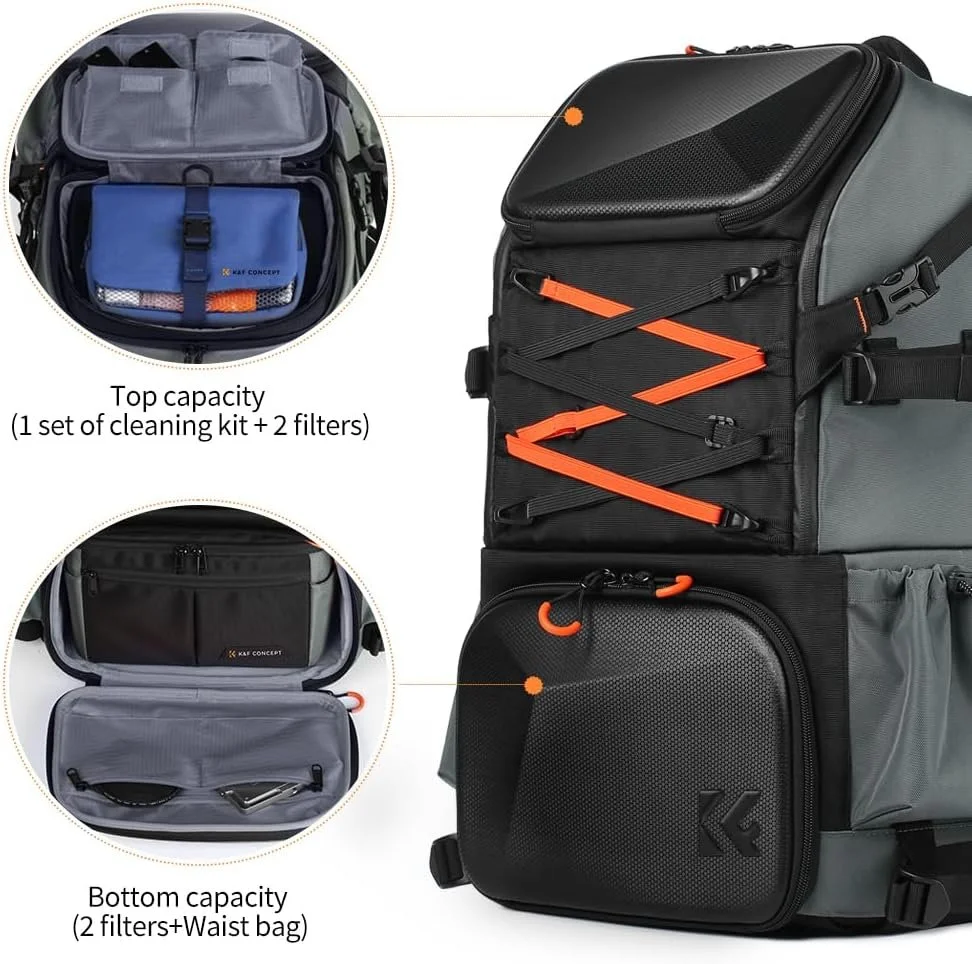 Сумка для фотокамери K&F Concept / 32L / водонепроникна / 2 в 1 / Чорний, фото №3