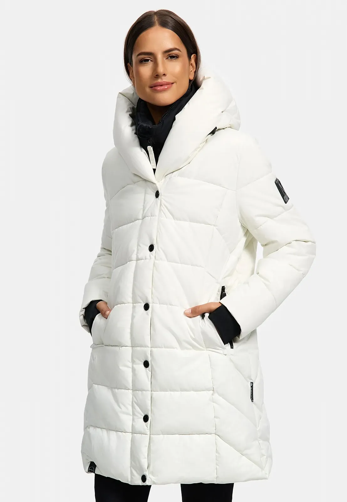 Пальто Navahoo Knutschilein зимнее стеганое элегантное с большим капюшоном и высоким воротником, фото №4 Пальто Navahoo Knutschilein зимнее стеганое элегантное с большим капюшоном и высоким воротником, фото №4