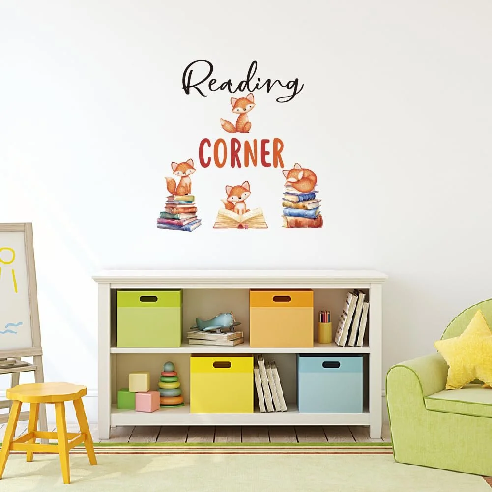 Наклейка на стіну SUPERDANT Reading Corners Foxes Books вінілова, фото №4