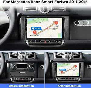 Штатная автомагнитола EKAT для Mercedes Benz Smart Fortwo 2011-2015 / 9" / Сенсорная / 2/32Гб / Android 11 / Apple CarPlay / Android Auto / Bluetooth / WI-FI / GPS / USB synthetic.ua - Фото 1