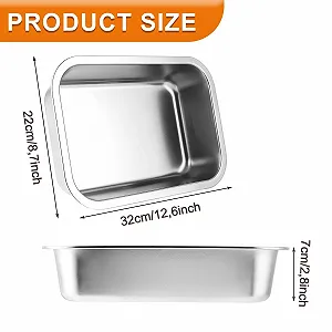 Набір форм для запікання SHUESS 3 шт. з нержавіючої сталі 32 x 22 x 7 см прямокутні глибокі для лазаньї та запіканок synthetic.ua - Фото 1