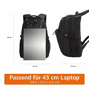 Рюкзак для ноутбука AmazonBasics 17 Inch Black synthetic.ua - Фото 1