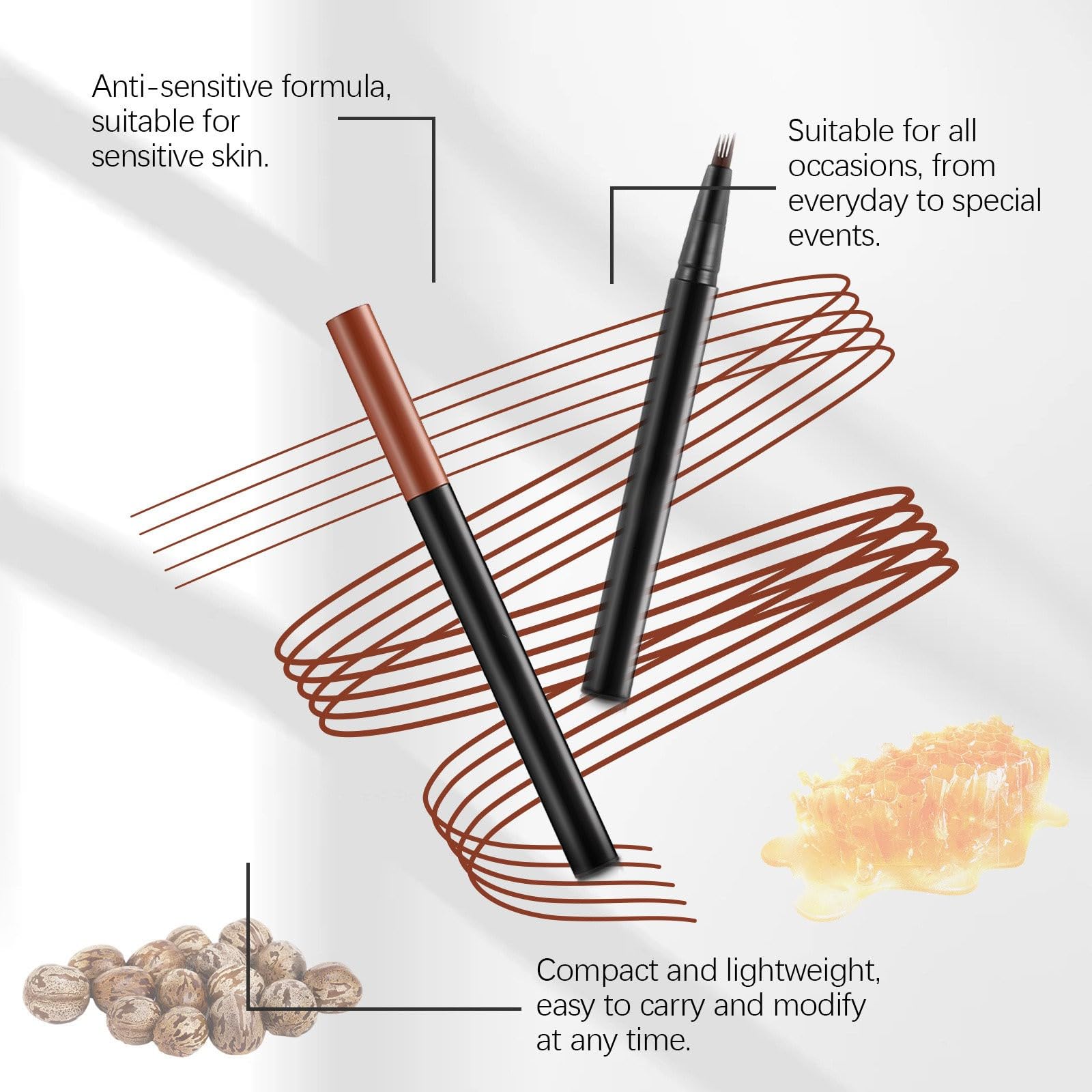 Гель для бровей Прозрачный Карандаш для бровей Микроблейдинг Натуральный макияж Воск Брови Коричневый, фото №5