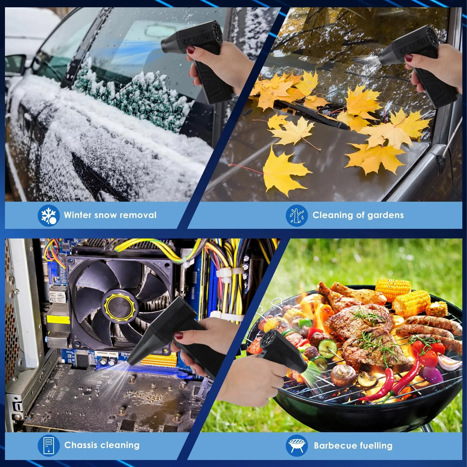 Электрическая воздуходувка 100 000 RPM 4000 мАч Type-C 220 г, фото №7 Электрическая воздуходувка 100 000 RPM 4000 мАч Type-C 220 г, фото №7