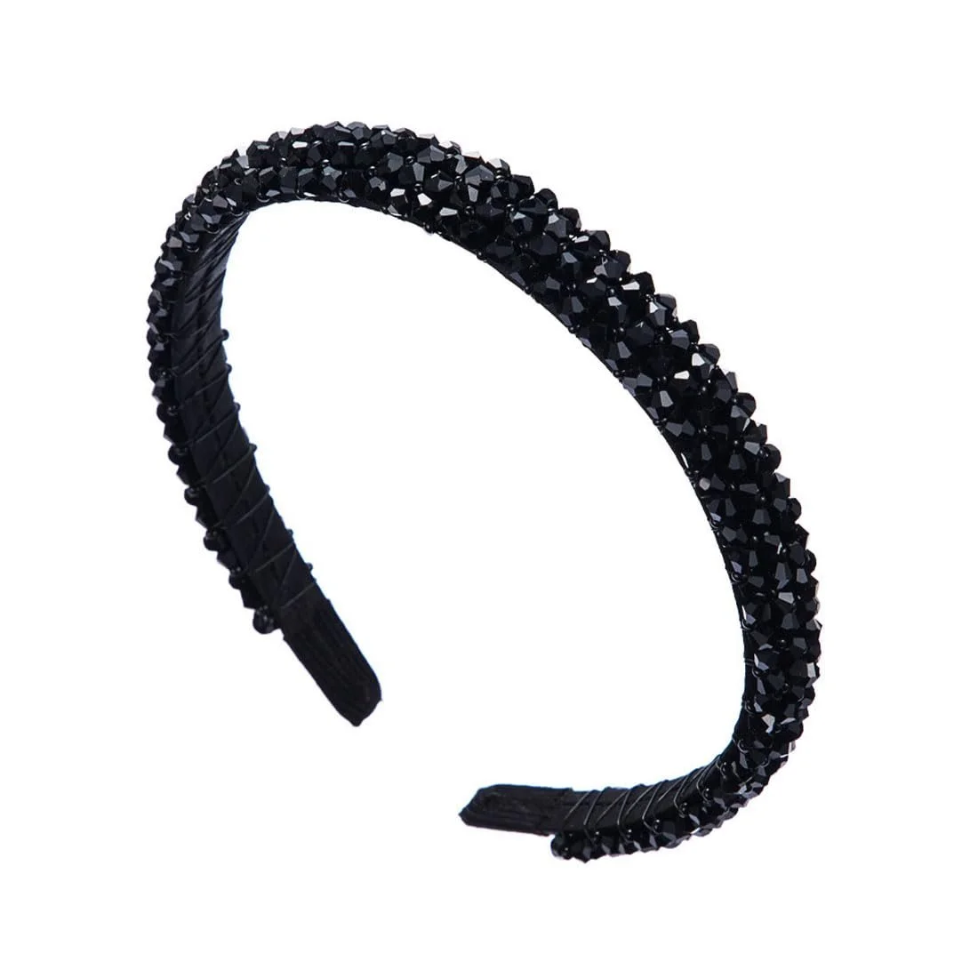 Жіночий обруч для волосся з кристалами Чорний, фото №1 Жіночий обруч для волосся з кристалами Чорний, фото №1