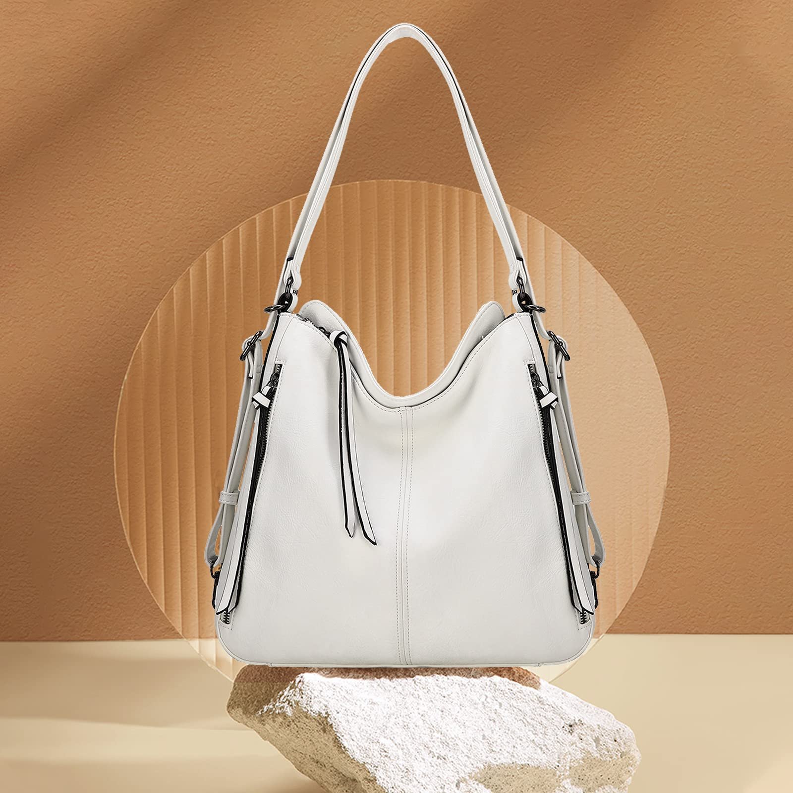 Сумка жіноча NICOLE & DORIS Hobo з м'якої шкіри з кількома кишенями, фото №3