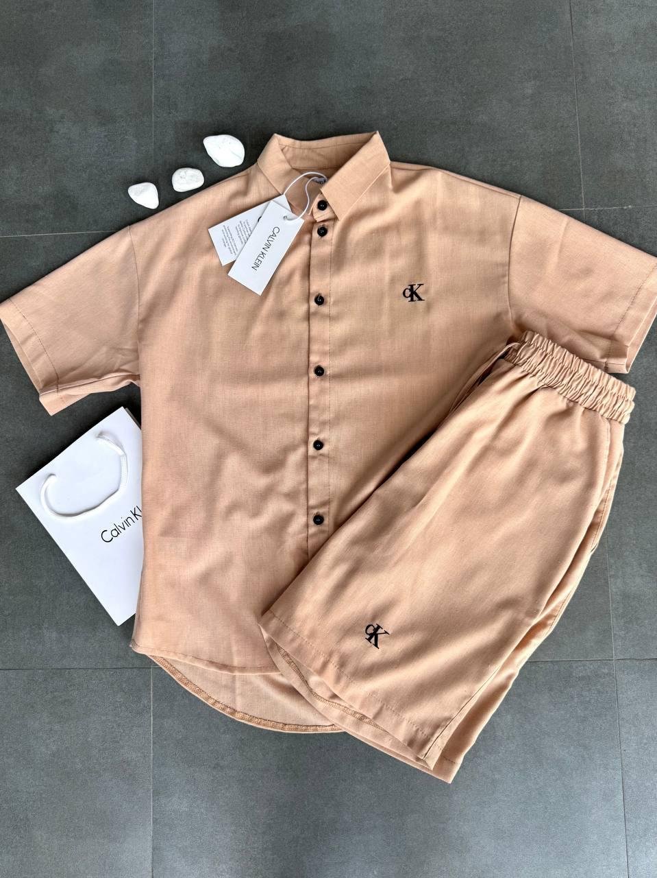 Чоловічий костюм з шортами лляний чорний Calvin Klein, фото №6