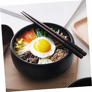 Горшок для бибимбапа керамический термостойкий с подставкой без покрытия synthetic.ua - Фото 1