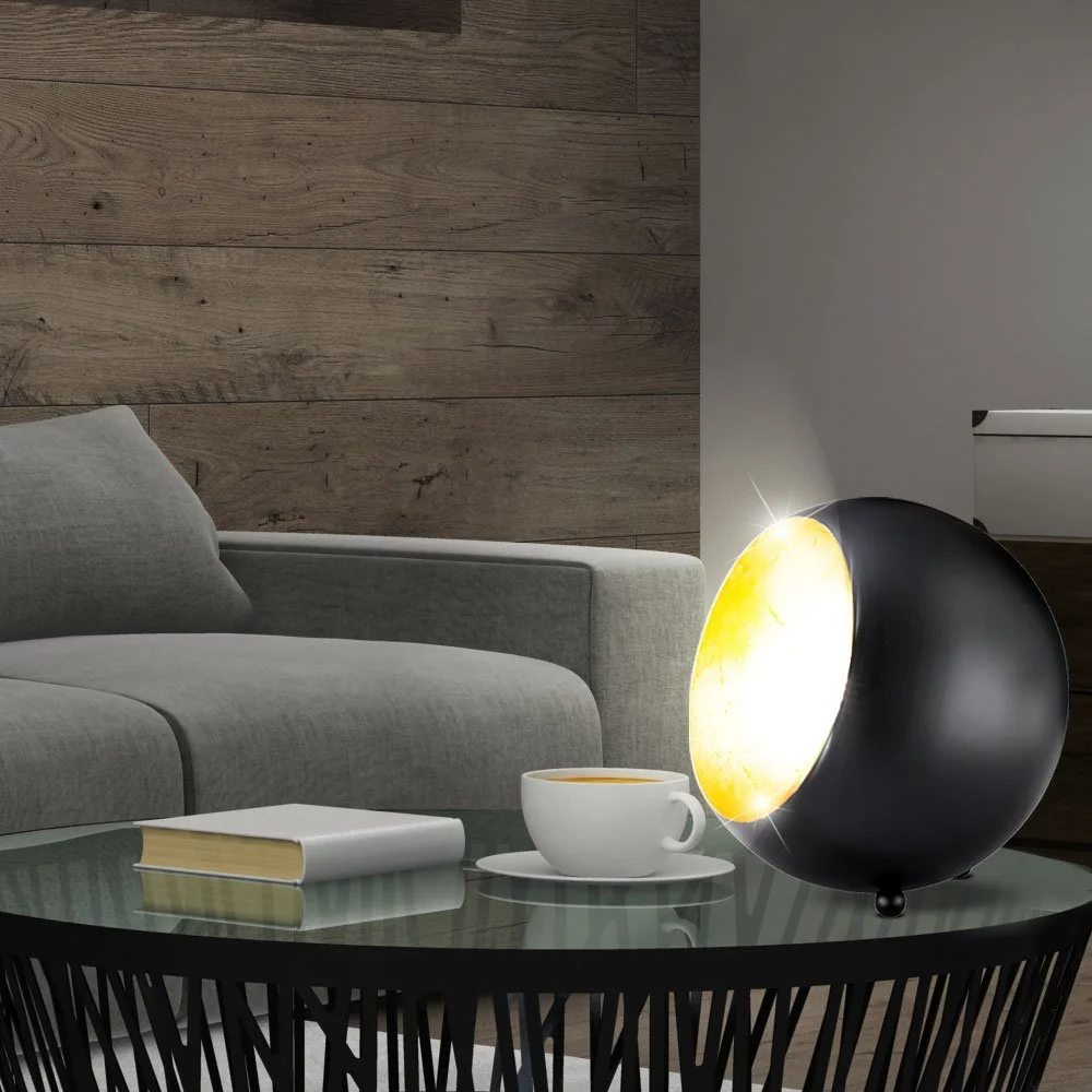 Настільна лампа Reality Leuchten Billy R50101032 Метал E14 Чорний матовий/Золото, фото №3